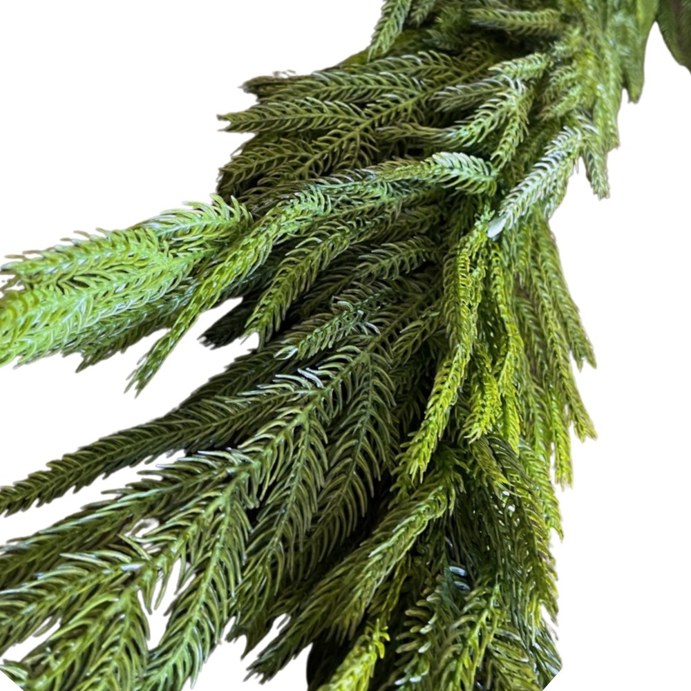 Christmas Norfolk Pine Garland Artificial 9ft Real Touch Mantle Decor NEW - Picture 6 of 6